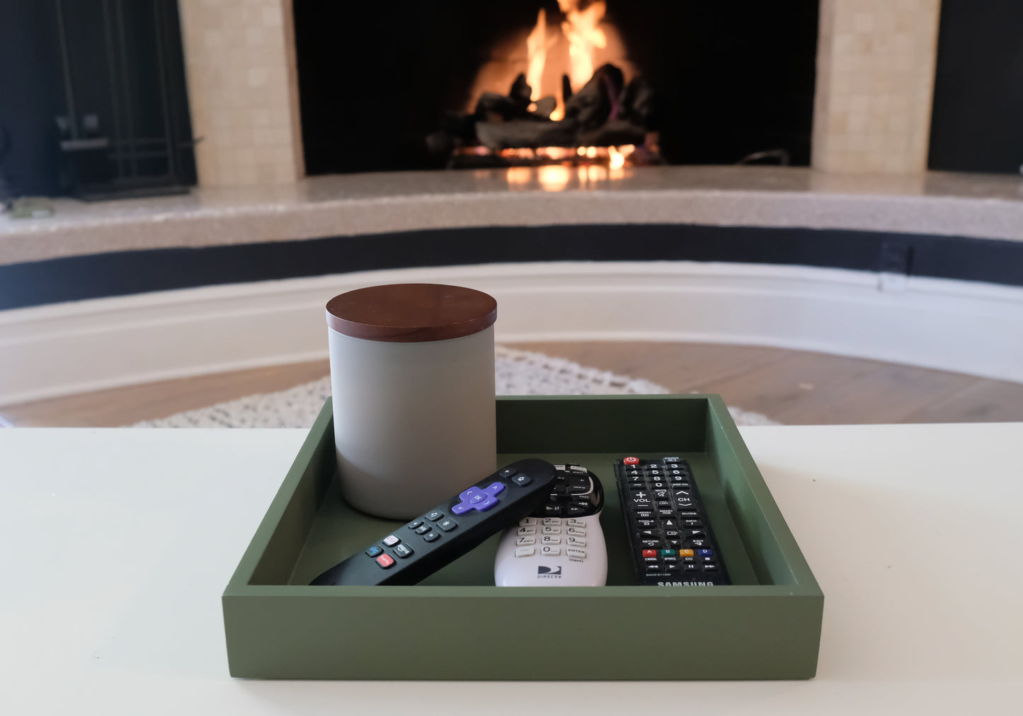 Montecito Home 10"x10" Small Wood Tray Organizer