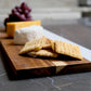 Modern Farmhouse Cheese Board - Acacia Wood with Black Slate or Faux Carrara Marble