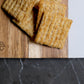 Modern Farmhouse Cheese Board - Acacia Wood with Black Slate or Faux Carrara Marble