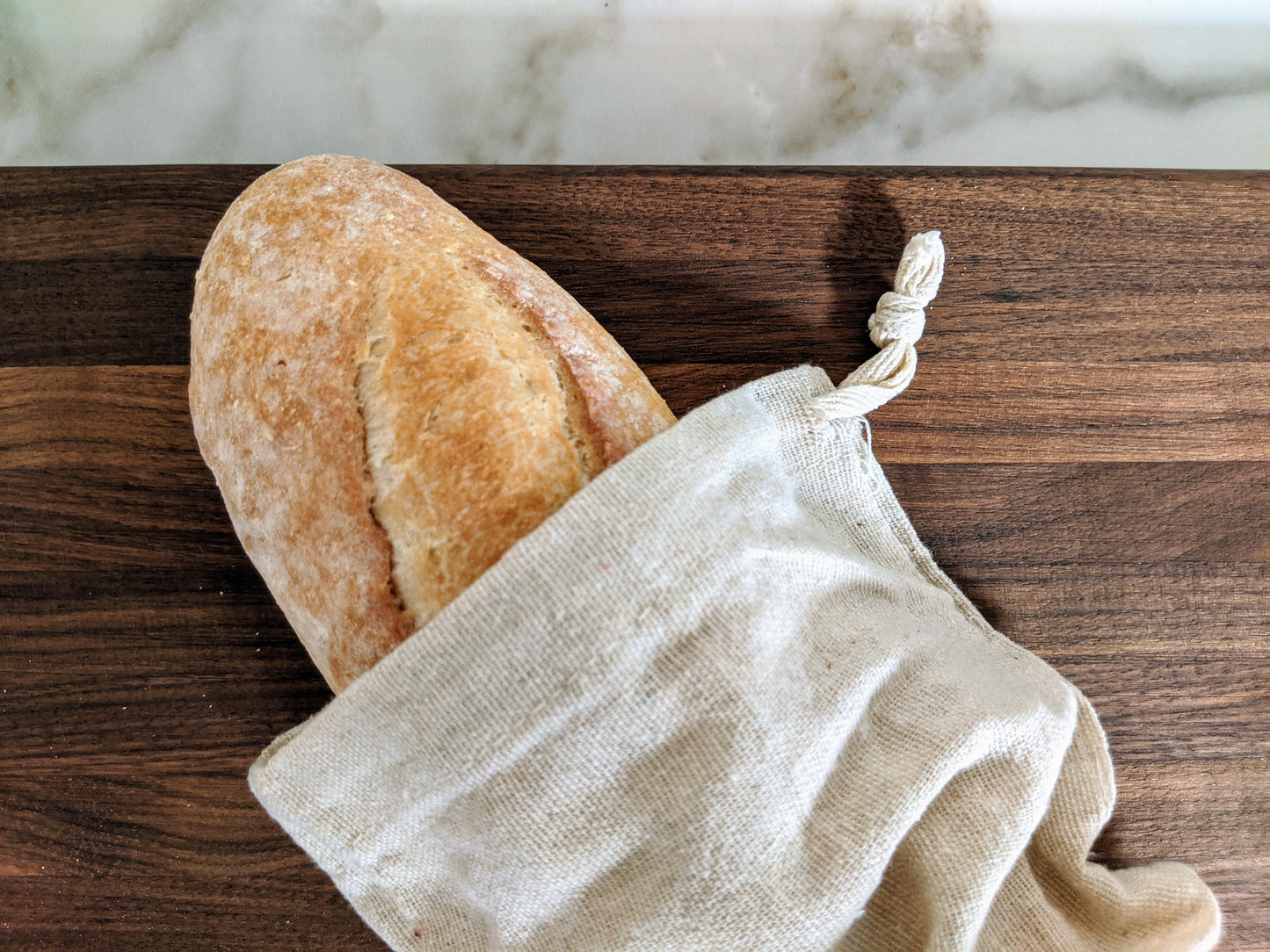 Set of 2 Extra Large Farmhouse Natural Linen Artisan Boule Bread Bags