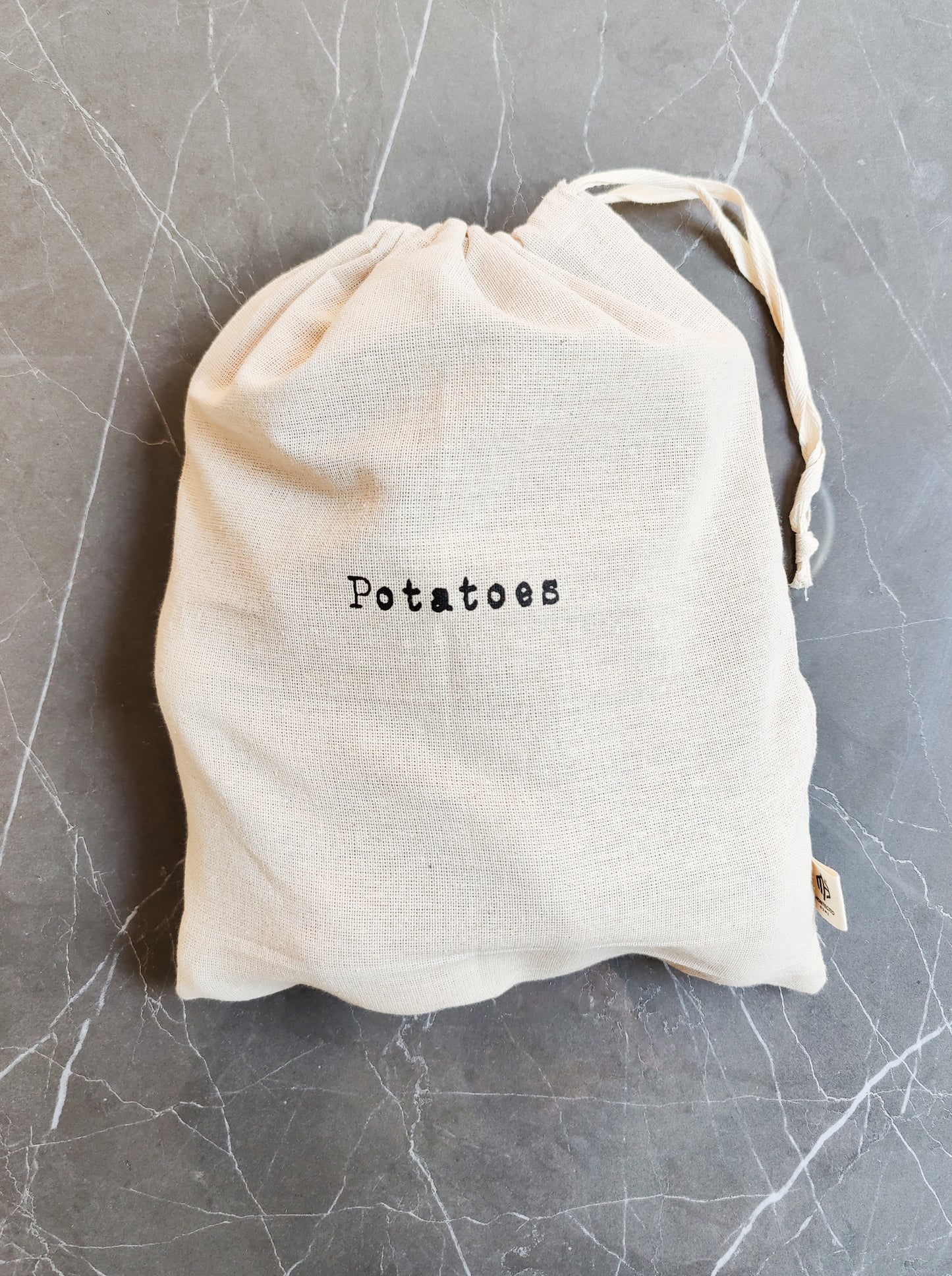 Linen "Potatoes" and "Onions" - 15"x12" Farmhouse Artisan Linen Bags - Natural & Sustainable - Stay Fresher, Longer