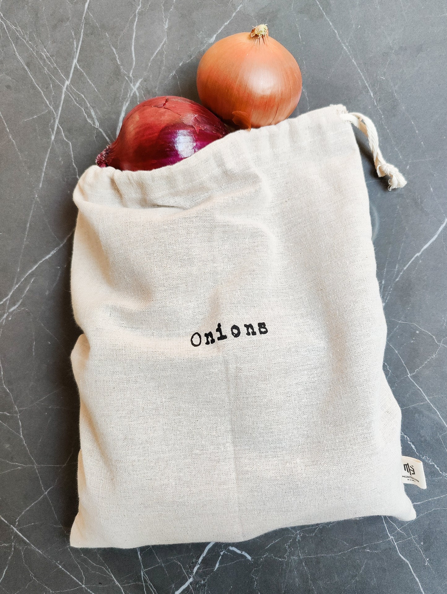 Linen "Potatoes" and "Onions" - 15"x12" Farmhouse Artisan Linen Bags - Natural & Sustainable - Stay Fresher, Longer