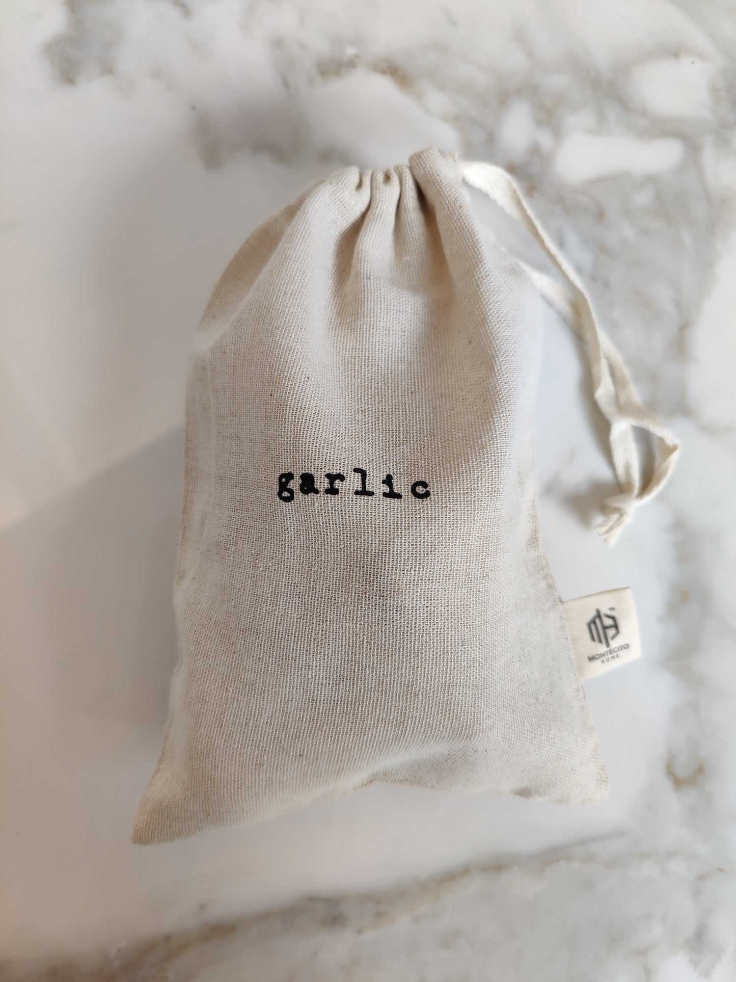 100% Artisan Linen Garlic Storage Bag - 9"x6" - Keep Cloves in a Dark, Cool, Breathable Environment