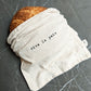 Artisan "Vive Le Pain" 100% Linen Bread Bag with Drawstring  Reusable Farmhouse Bread Bag