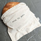 Artisan "Vive Le Pain" 100% Linen Bread Bag with Drawstring  Reusable Farmhouse Bread Bag