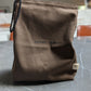 Reusable Brown Bag Lunch Bag - Heavy Duty Sustainable Cotton Sack with Velcro Top and Rope Handle